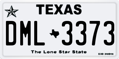 TX license plate DML3373