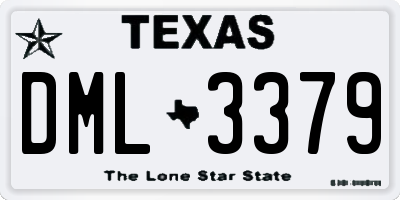 TX license plate DML3379