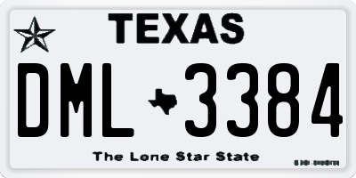 TX license plate DML3384