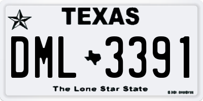 TX license plate DML3391