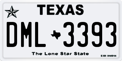 TX license plate DML3393