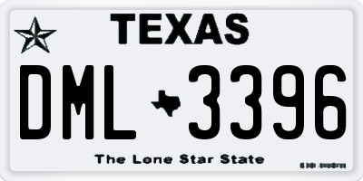 TX license plate DML3396