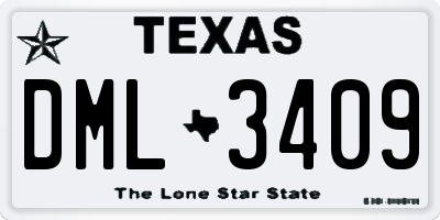 TX license plate DML3409