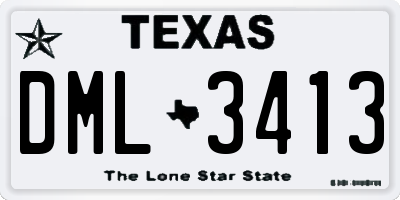 TX license plate DML3413