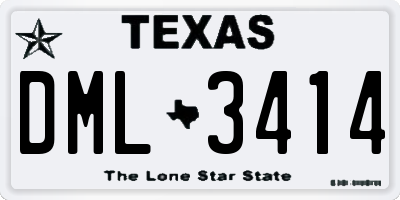 TX license plate DML3414