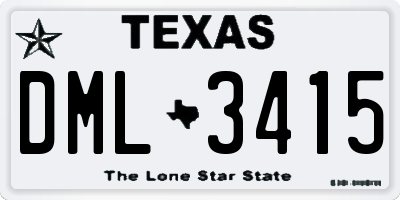 TX license plate DML3415