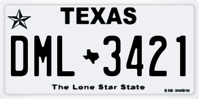 TX license plate DML3421