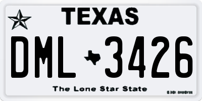 TX license plate DML3426