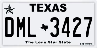TX license plate DML3427
