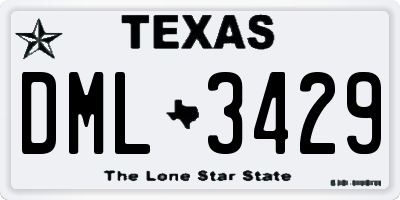 TX license plate DML3429