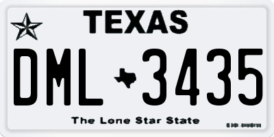 TX license plate DML3435
