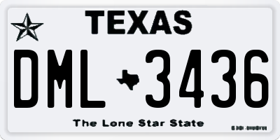 TX license plate DML3436
