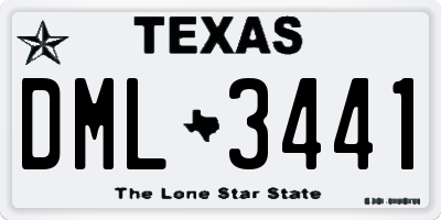 TX license plate DML3441