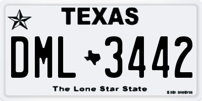TX license plate DML3442