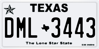 TX license plate DML3443