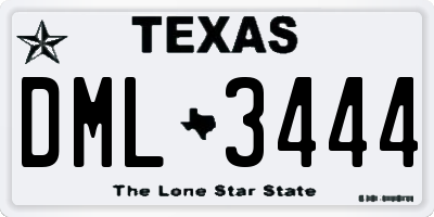 TX license plate DML3444