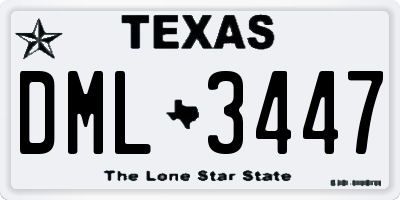TX license plate DML3447