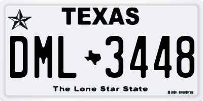 TX license plate DML3448