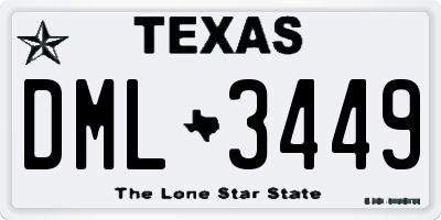 TX license plate DML3449