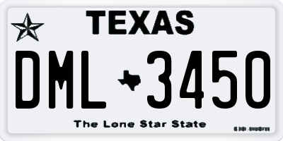 TX license plate DML3450