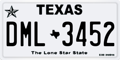 TX license plate DML3452