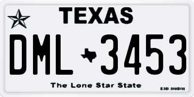 TX license plate DML3453