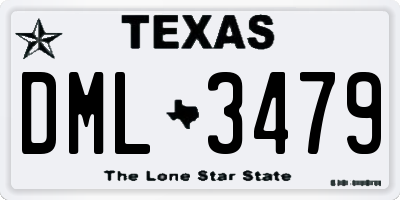 TX license plate DML3479
