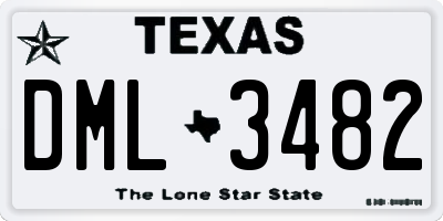 TX license plate DML3482