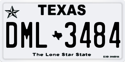 TX license plate DML3484