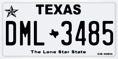 TX license plate DML3485