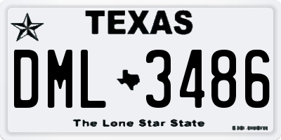 TX license plate DML3486