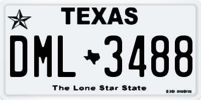 TX license plate DML3488