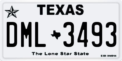TX license plate DML3493