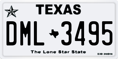 TX license plate DML3495