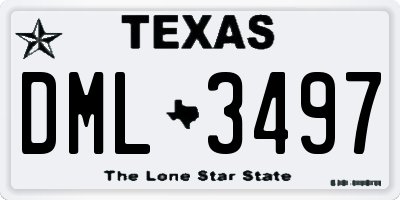 TX license plate DML3497