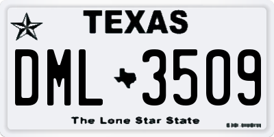 TX license plate DML3509