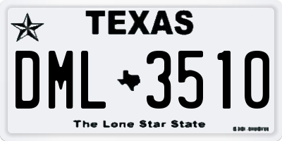 TX license plate DML3510