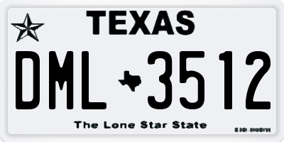 TX license plate DML3512
