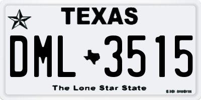 TX license plate DML3515