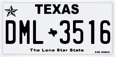 TX license plate DML3516