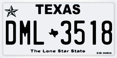 TX license plate DML3518