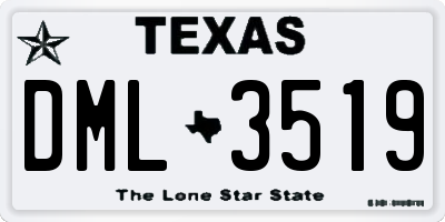 TX license plate DML3519