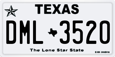 TX license plate DML3520