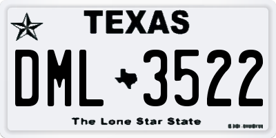 TX license plate DML3522