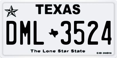 TX license plate DML3524