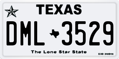 TX license plate DML3529