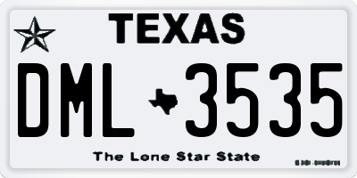TX license plate DML3535