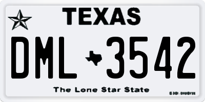 TX license plate DML3542