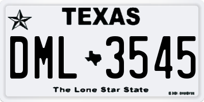 TX license plate DML3545