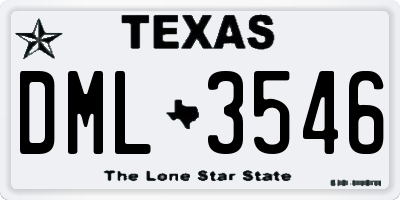 TX license plate DML3546